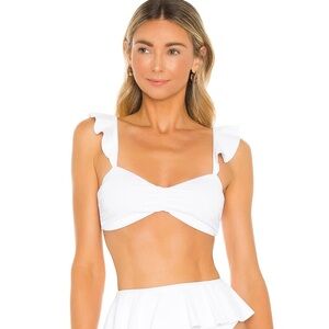 Beach riot Poppy Bikini Top in White